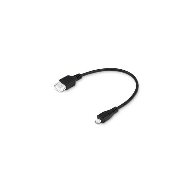 Кабель OTG Buro micro USB (m) - USB (f), 0.2м, черный фото 1