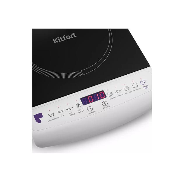 Индукционная плитка  Kitfort  КТ-101 Черный  Белый фото 2