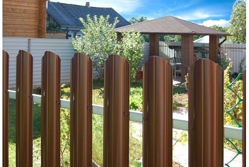 Штакетник металлический полукруглый Slim фигурный 0,45 мм Drap фото 1