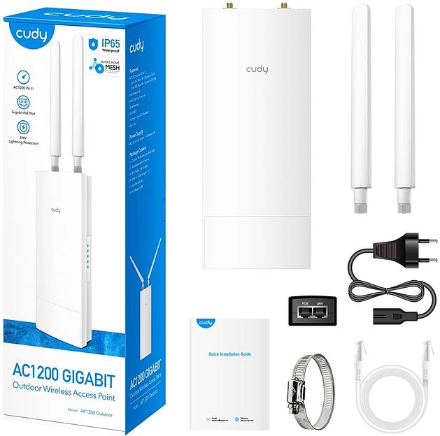 Повторитель беспроводного сигнала Cudy AP1300 Outdoor AC1200 Wi-Fi белый фото 6