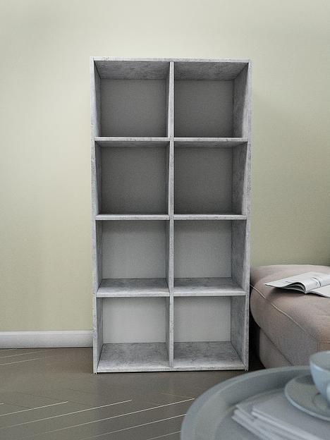 Стеллаж универсальный 8-секционный Wood&Stone «Малави» 320 цемент светлый 136×34.5×69.3 см фото 7