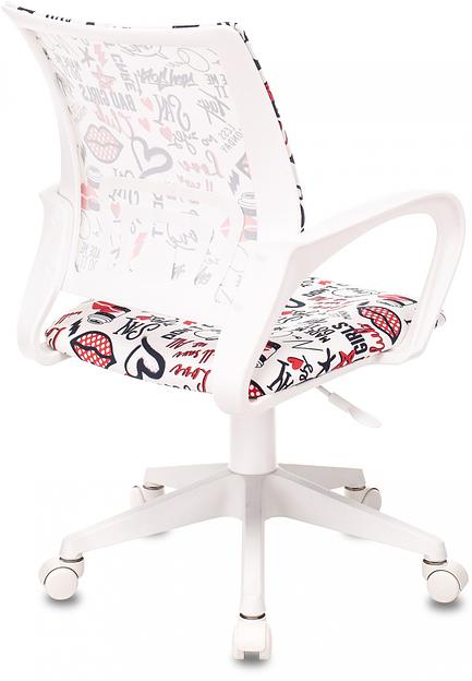 Кресло детское Бюрократ BUROKIDS 1 W мультиколор красные губы крестов. пластик пластик белый фото 4