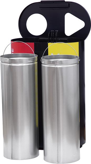 Урна для раздельного сбора мусора Акцент-2 с наклейками: пластик / несортируемые отходы фото 2