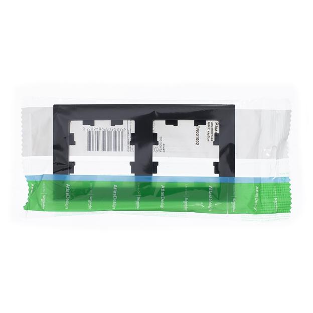 Systeme electric ATN001002 ATLASDESIGN 2-постовая РАМКА, универсальная, КАРБОН фото 2