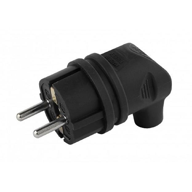 Эра Б0044542 Вилка V9-B-IP44 каучуковая с заземлением 90 градусов 16A IP44 черная фото 1