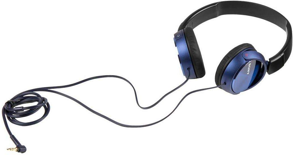 Гарнитура накладные Sony MDR-ZX310AP 1.2м голубой проводные оголовье фото 3