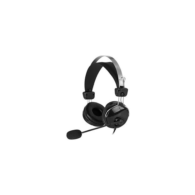 Гарнитура A4TECH HU-7P, для компьютера, накладные, проводные, черный фото 1