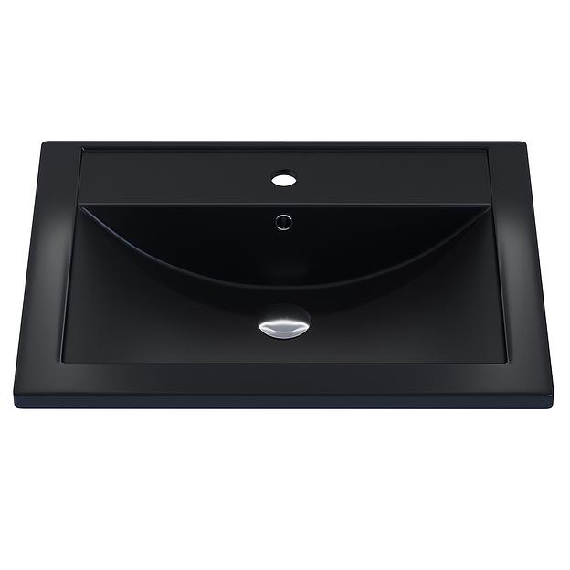 Раковина кварцевая для ванной Uperwood Foster Quartz 60 см, черная матовая, уголь фото 3