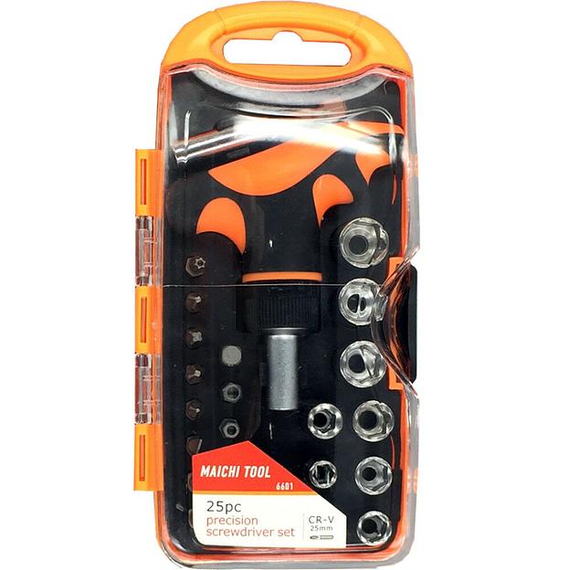 Набор Бит И Торцевых Головок С Отверткой-Трещоткой (25 Предметов) Maichi Tool 6601 фото 3