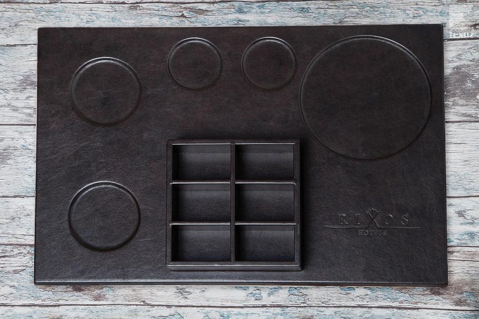 Поднос кожаный для чайной станции ОПТ фото 1