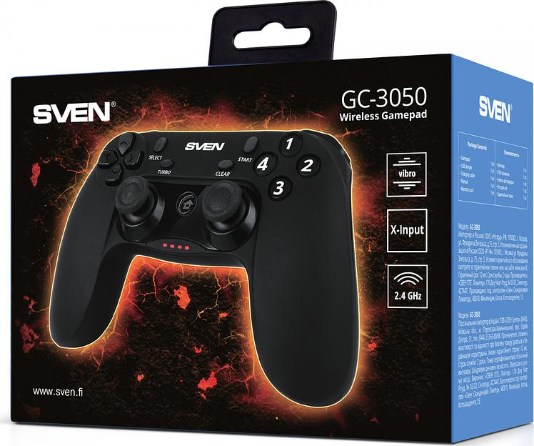Беспроводной геймпад SVEN GC-3050 (13 кл. 2 мини-джойстика, D-pad, Soft Touch, PC/PS3/Xinput) Sven GC-3050 (SV-016005) фото 4