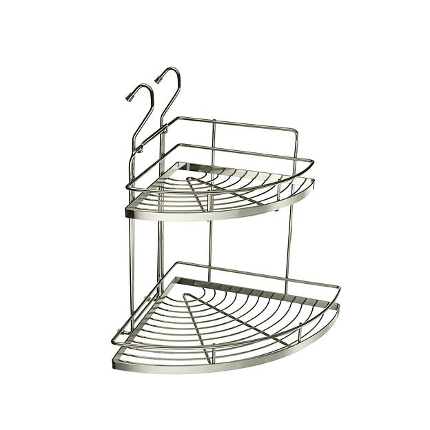 Полка угловая 2-х ярусная (320х320х440мм), хром фото 1