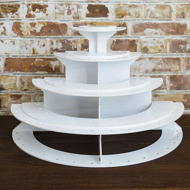 Подставка для кейкпопсов Пирамида полукруг 4 яруса белая фото 1