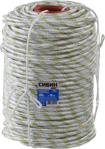 СИБИН d 10 мм, 24-прядный, 100 м, плетеный, с сердечником, капроновый фал (50220-10) фото 2