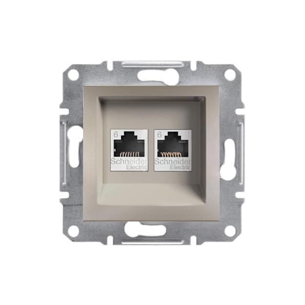 Розетка компьютерная двойная SE EPH4800169 Asfora RJ45 кат.6e механизм бронза EPH4800169 фото 1
