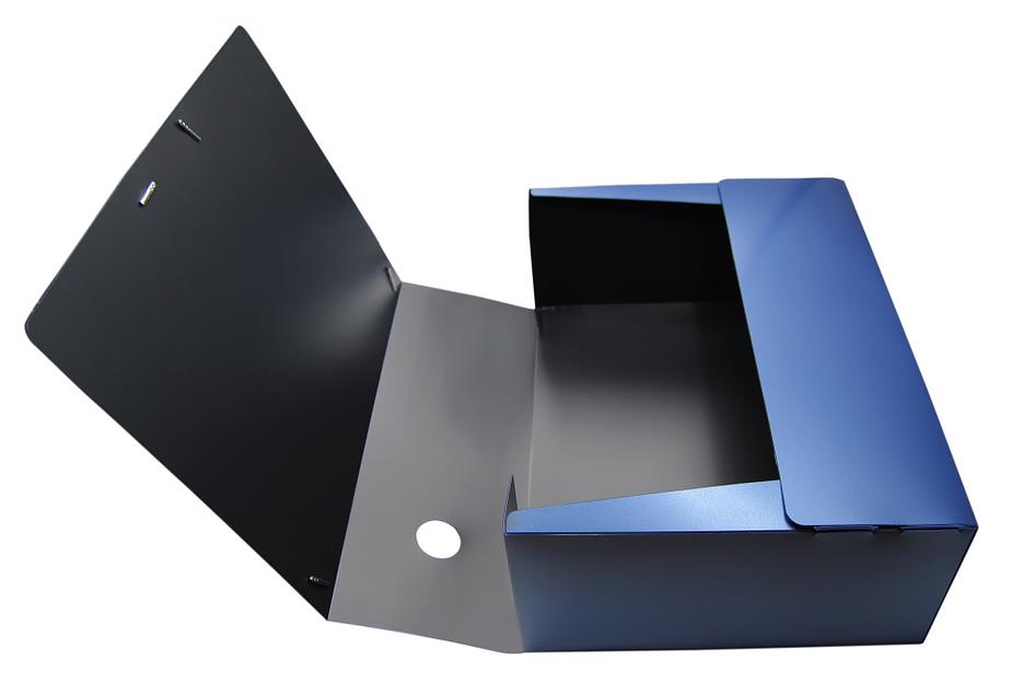 Папка архивная на резинке Silwerhof Perlen 311916-74 полипропилен 1мм корешок 120мм A4 синий металлик фото 2