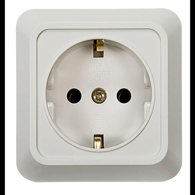 Розетка 1-м BOLLETO с заземл. накл. 7028 бел. ASD / IN HOME 4680005959792 фото 1