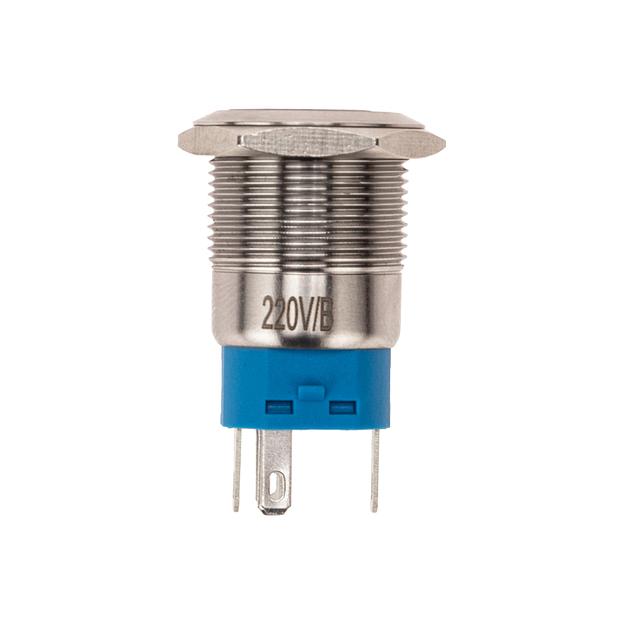 Кнопка антивандальная Ø19 250В Фикс (5с) ON-OFF/OFF-ON подсв/синяя Rexant фото 2