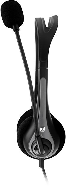 Наушники с микрофоном Оклик HS-M300 черный/серый 1.8м накладные оголовье (1876323) фото 10