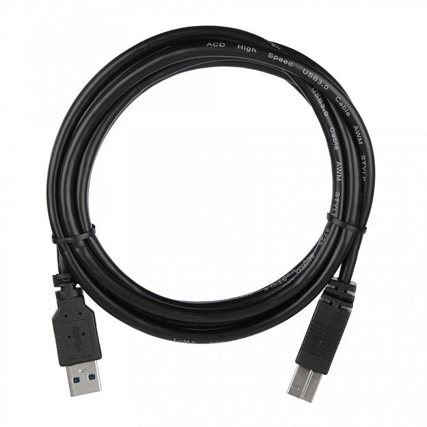 Кабель ACD Кабель ACD-U3ABM-20L |ACD-U3ABM-20L| USB 3.0, A male - B male, ТТХ: |ACD-U3ABM-20L| (7/0.12BC+HDPE)*1P+|(7/0.12BC+HDPE)*2C+7/0.12BC+AL|*2P +7/0.16BC*2C+AL+7/0.12BC+B(80/0.12AL)PVC5.5, Черный, 2м (742088) фото 1