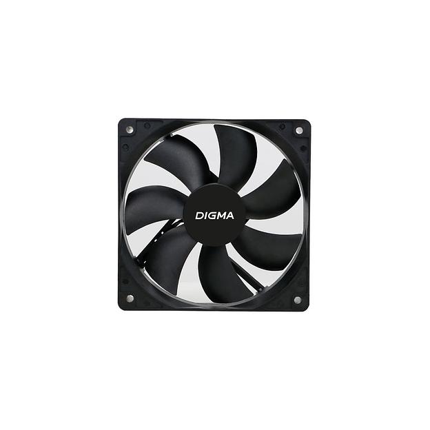 Вентилятор Digma DFAN-120-7 120мм, 3-pin, от БП:4-pin (Molex), 1200об/мин, 23 дБ, черный, Ret фото 1