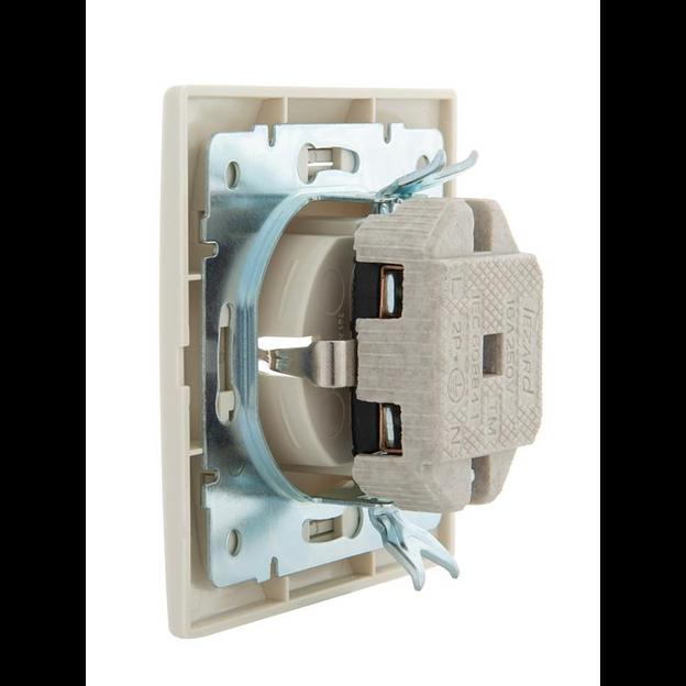 Розетка 1-м СП Mira 16А IP20 с заземл. со вставкой керамика крем. LEZARD 701-0303-122 фото 5