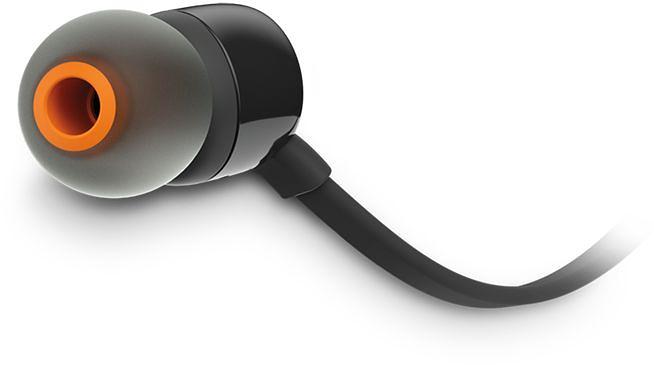 Гарнитура вкладыши JBL Tune 110 1.2м черный проводные в ушной раковине (JBLT110BLK) фото 2