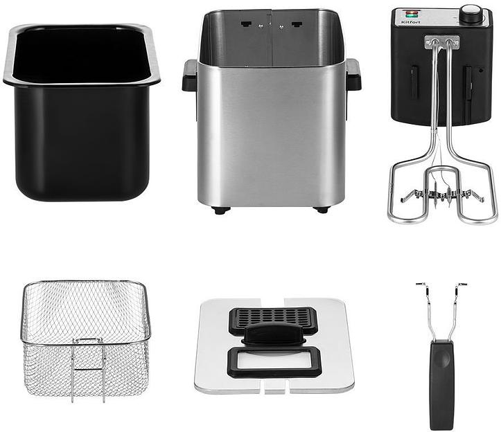 Фритюрница Kitfort КТ-4053 2000Вт серебристый/черный фото 9