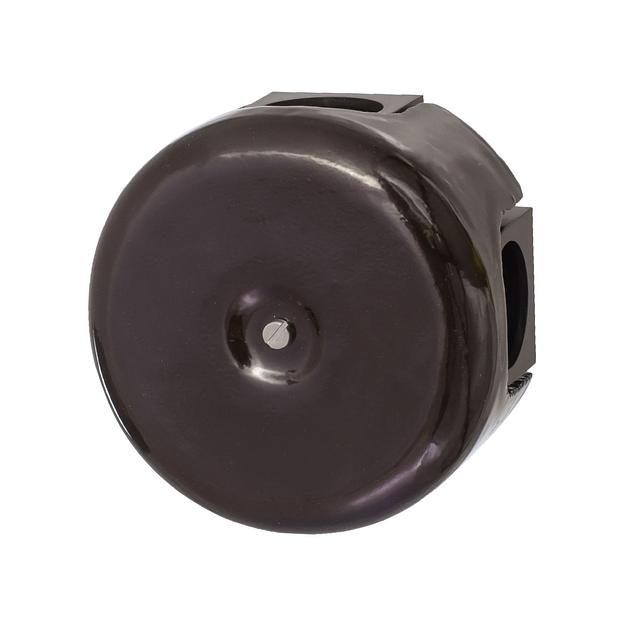 Коробка распределительная 78мм, керамика, цвет коричневый с кабельными вводами фото 1