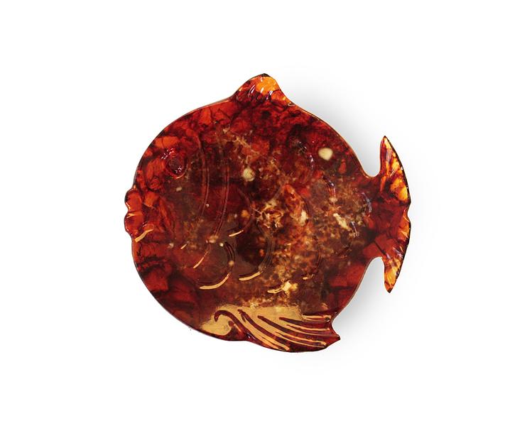 Янтарная тарелка «Рыбка» фото 1