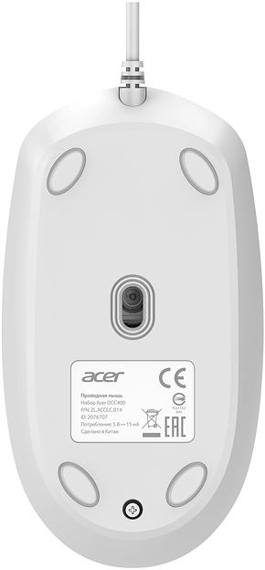 Клавиатура + мышь Acer OCC400 клав:белый мышь:белый USB (ZL.ACCCC.014) фото 5