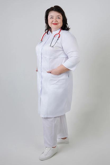 Халат медицинский женский DB2-92-24-3 белый, опт фото 8