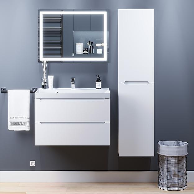 Шкаф-пенал для ванной Uperwood Tanos 33*37*150 см, подвесной, белый, правый фото 3