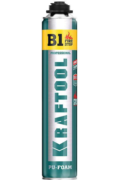 Пена монтажная KRAFTOOL KRAFTFLEX PREMIUM PRO B1 профессиональная, монтажная, пистолетная, всесезонная, 750 мл [41186_z01] фото 1