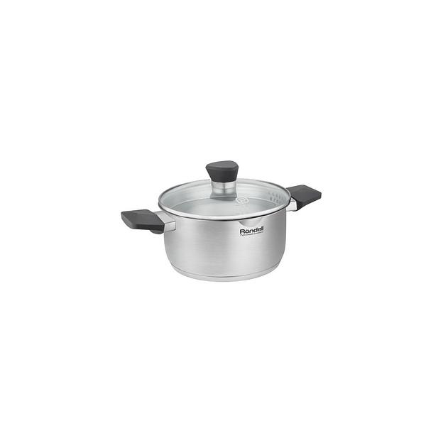 Кастрюля 2л Rondell Strike Grey Ultra RDS-1947, нержавеющая сталь, с крышкой фото 1
