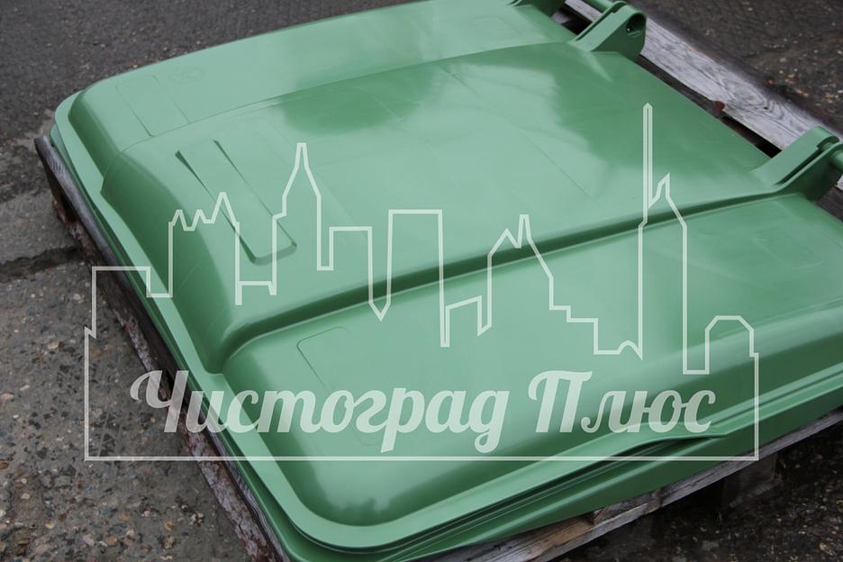 Крышка пластиковая для евроконтейнера 1100 л зеленая фото 2