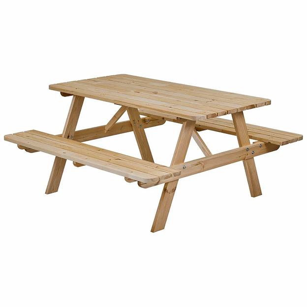 Комплект садовой мебели, деревянный 6-ти местный, натуральный, Грипсхольм, опт фото 1