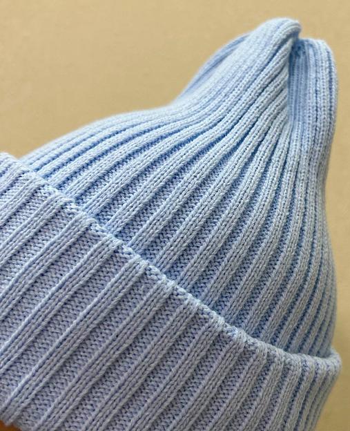 Шапка тыковка голубая ОПТ фото 3