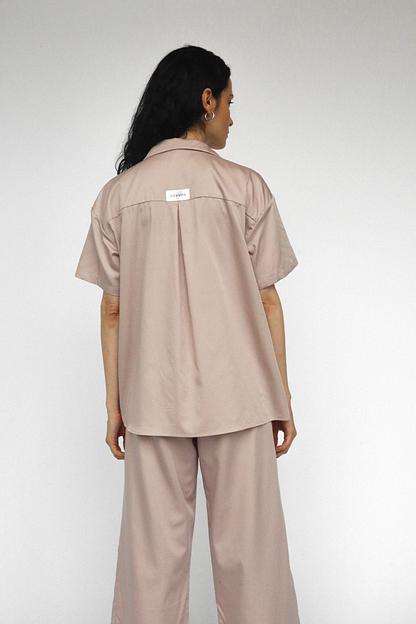 Рубашка с коротким рукавом айвори, опт фото 2