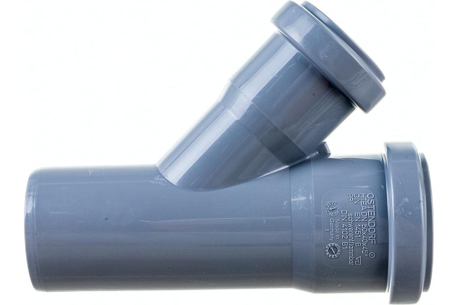 Тройник канализационный 45 град. 50х40 фото 4