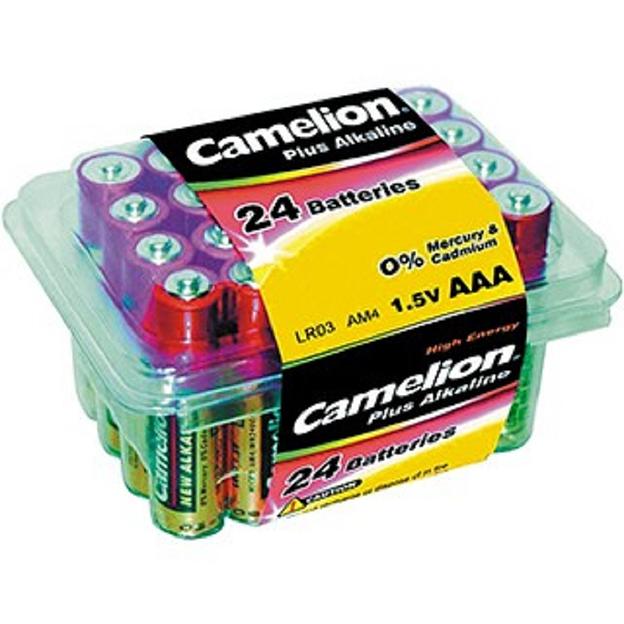 Camelion LR03 Plus Alkaline PB-24 (LR03-PB24, батарейка,1.5В) (24 шт. в уп-ке) фото 1