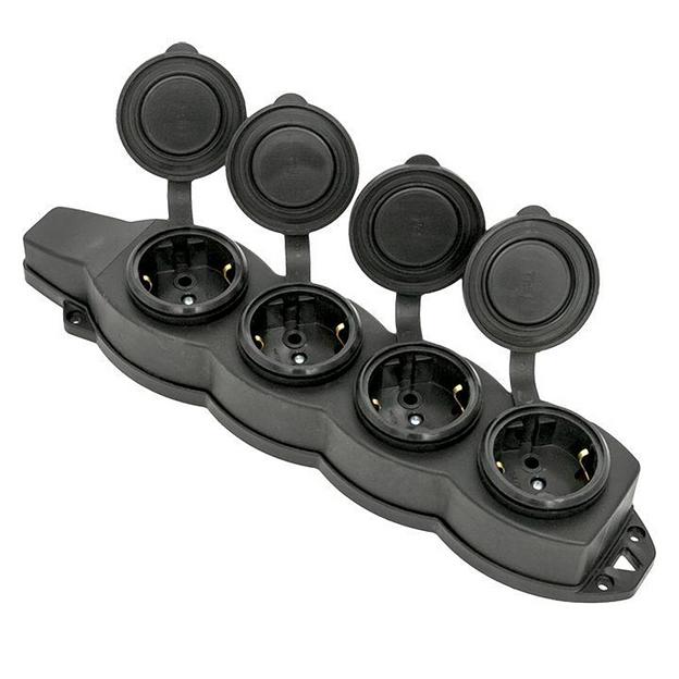 EKF RPS-020-16-230-44 Розетка четырехместная с защит. крышками каучуковая 230В 2P+PE 16A IP44 EKF PROxima фото 4