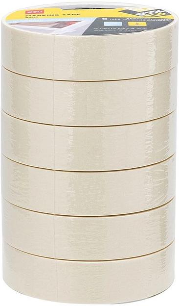 Клейкая лента малярная Deli EA405 бежевый шир.24мм дл.18.29м 145мкм (упак.:6шт) фото 1