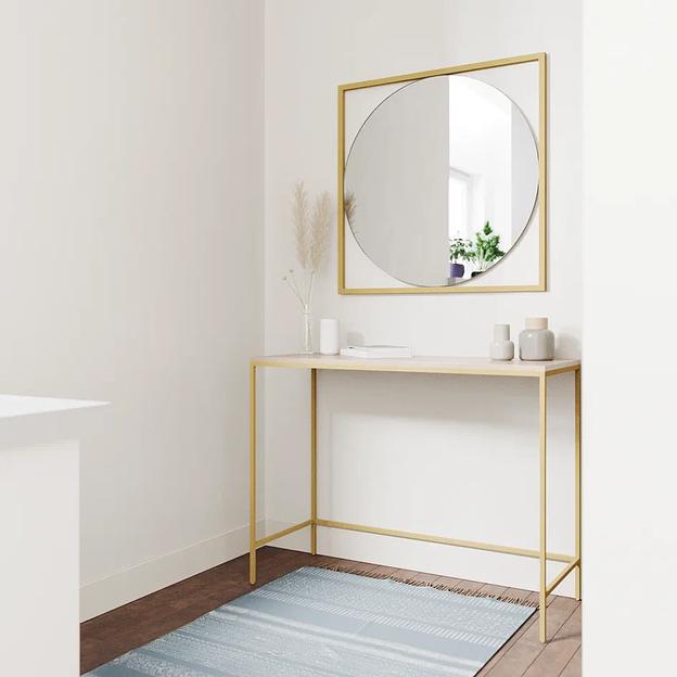 Зеркало в раме настенное квадратное и круглое 83х83 см, gold ОПТ фото 3