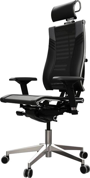 Кресло руководителя Метта Yoga 4DT B2-15D - YM93+Infinity+carbon черный сетка/кожа с подголов. крестов. алюминий хром (комплект 1шт) фото 7