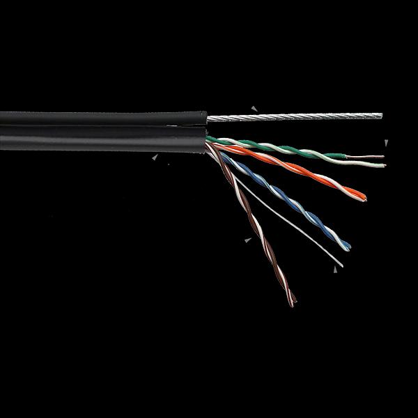 Кабель TWT UTP, 4 пары, Кат.5е, LSZH, универсальный, с тросом, 305 м (TWT-5EUTP-UNV-TR) фото 1