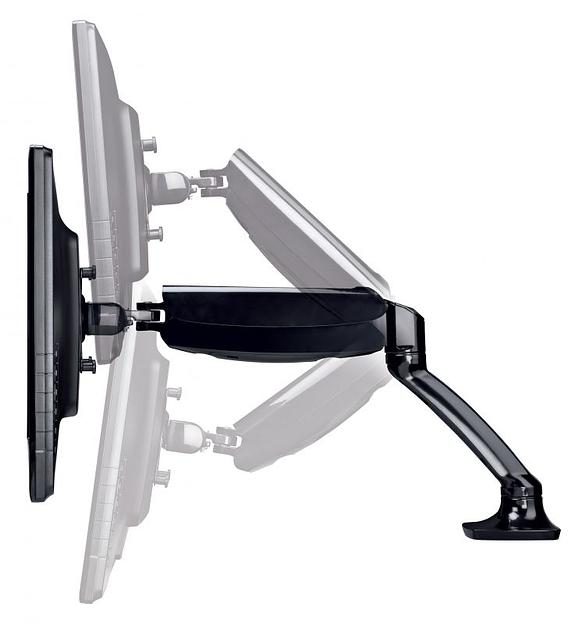 Кронштейн для мониторов ЖК Hama Fullmotion черный-26" макс.5кг крепление к столешнице поворот и наклон фото 5