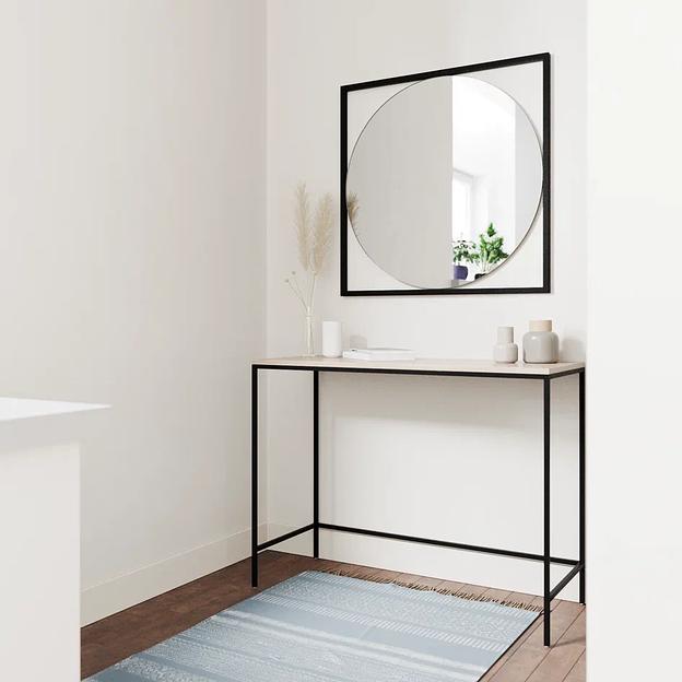 Зеркало в раме настенное квадратное и круглое 83х83 см, black ОПТ фото 3