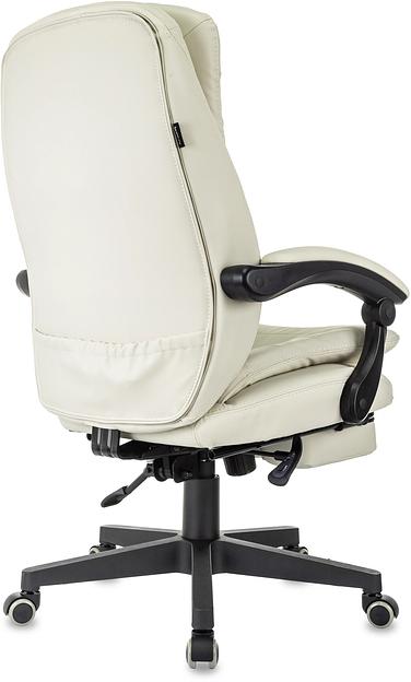 Кресло руководителя Бюрократ T-9950MSG-F слоновая кость эко.кожа крестов. пластик подст.для ног фото 5