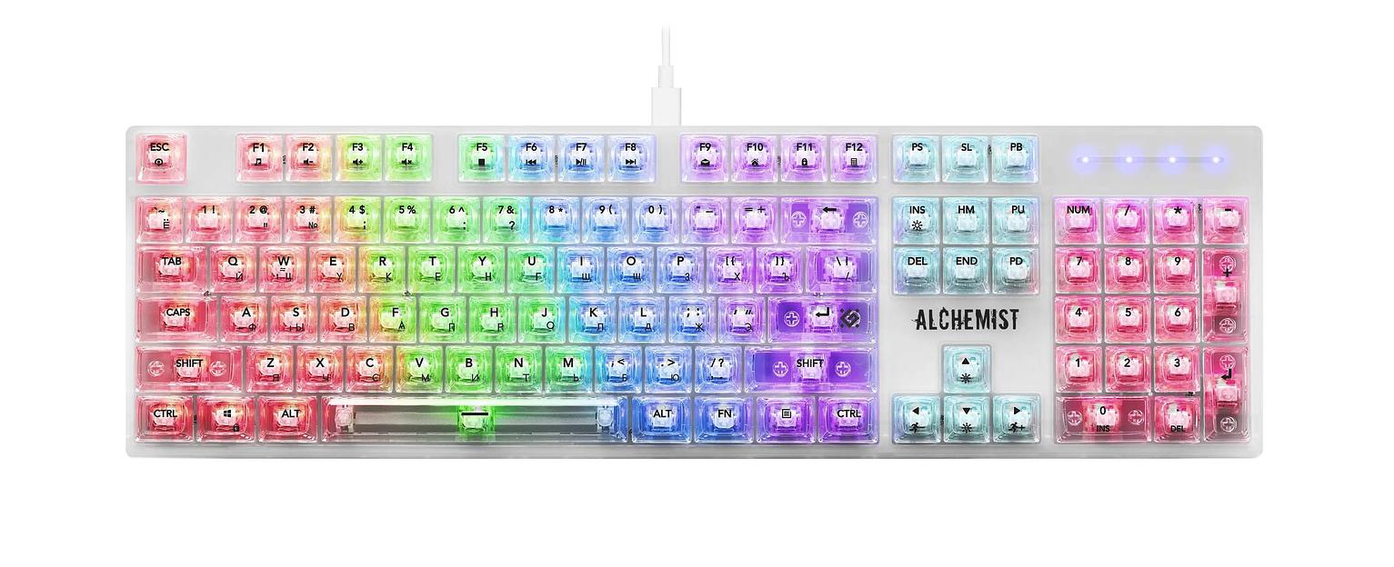 Defender Механическая клавиатура Alchemist GK-000 RU,прозрач,104кн+FN,радуж,1.5м_1 фото 1